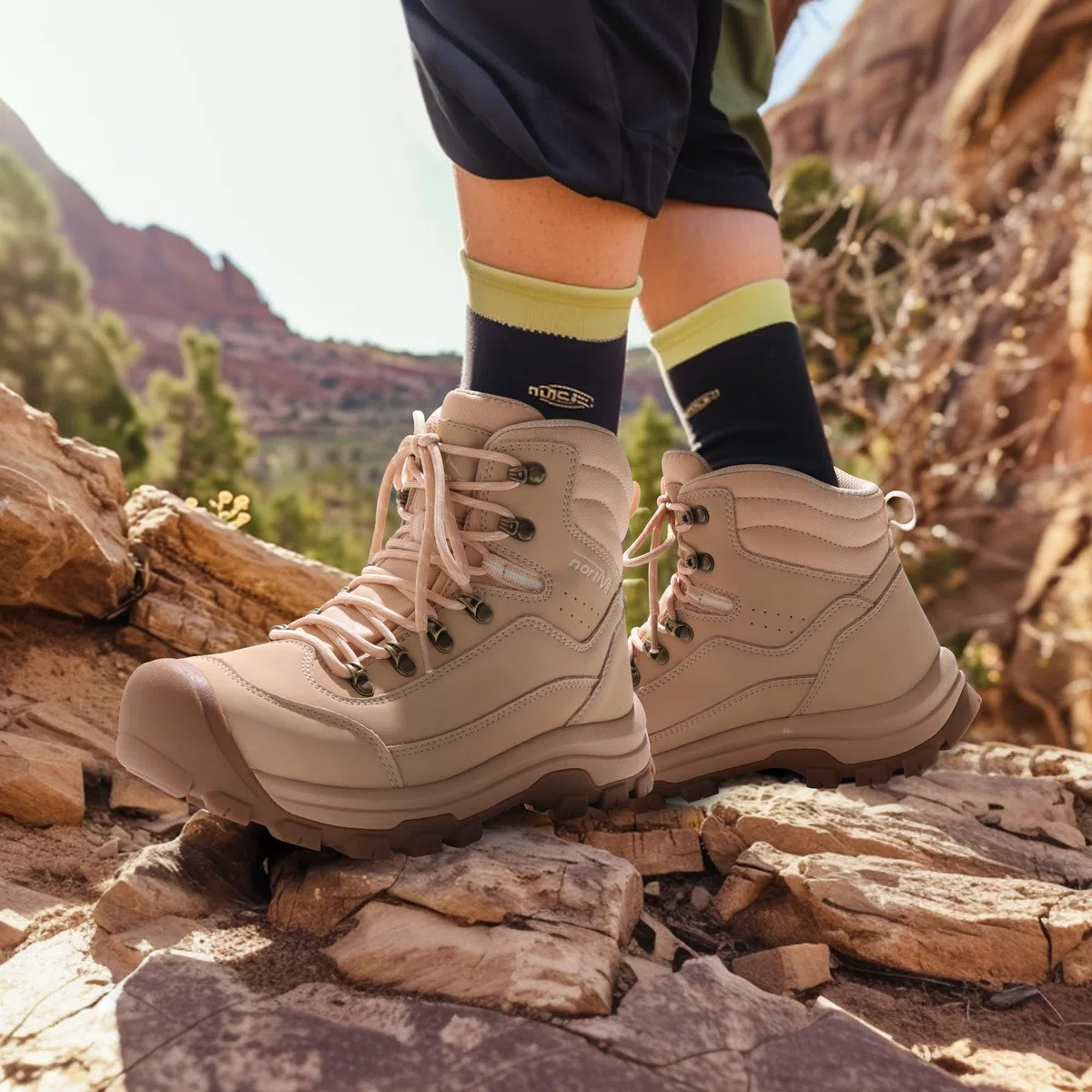 NORTIV 8 Botas Montaña Mujer Impermeables Zapatillas Trekking Antideslizantes con Puntera de Goma para Dedos para Senderismo Acampar