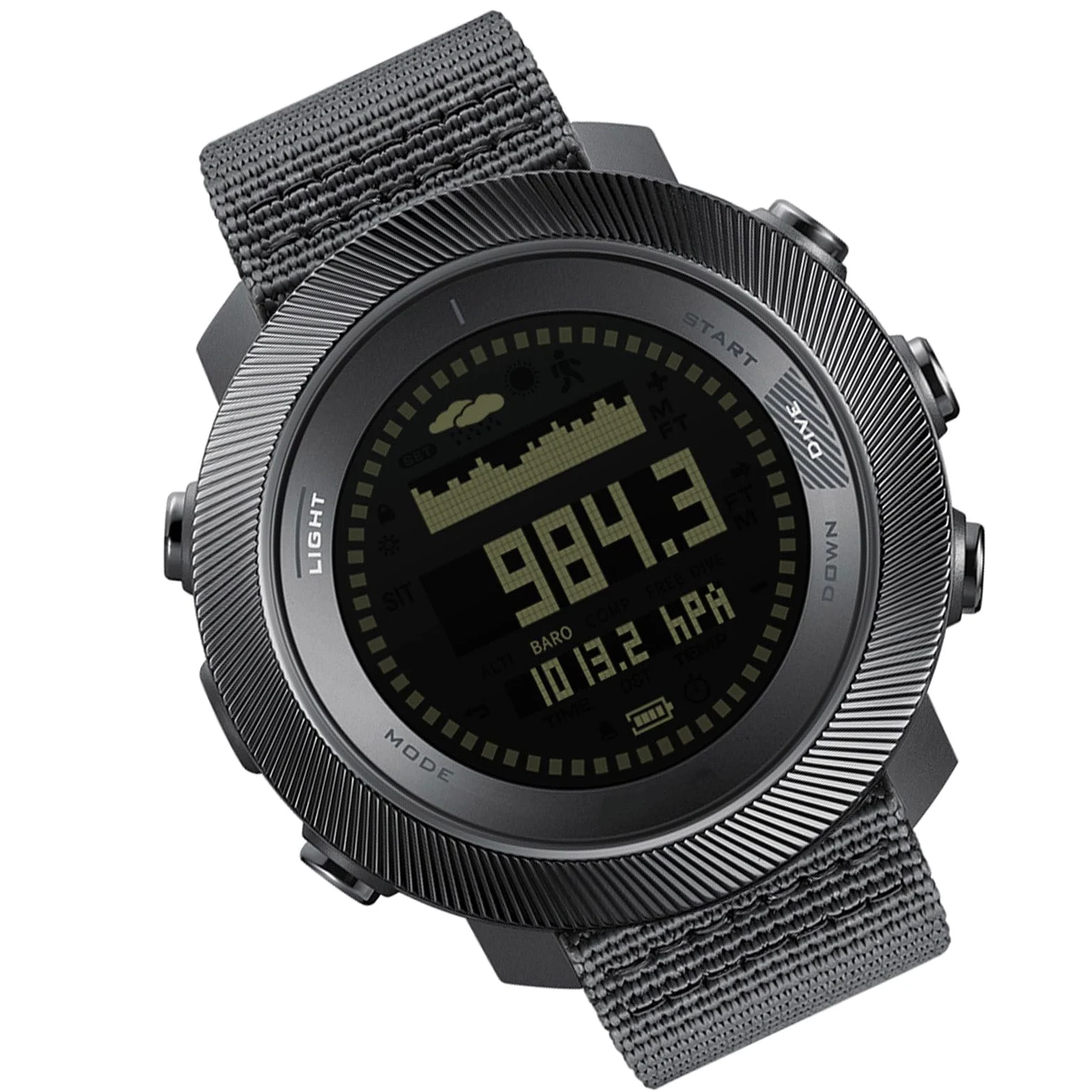 Garsent Reloj Deportivo Digital Profesional para Hombre con Retroiluminación LED y Brújula para Buceo Al Aire Cronómetro Resistente Al Agua de 100 M Contador de Pasos