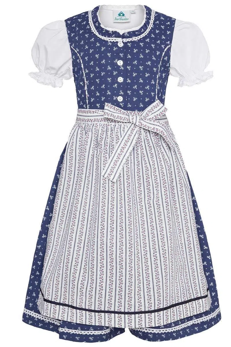 Isar-Trachten - Traje de Tirolesa para niña, Color Azul
