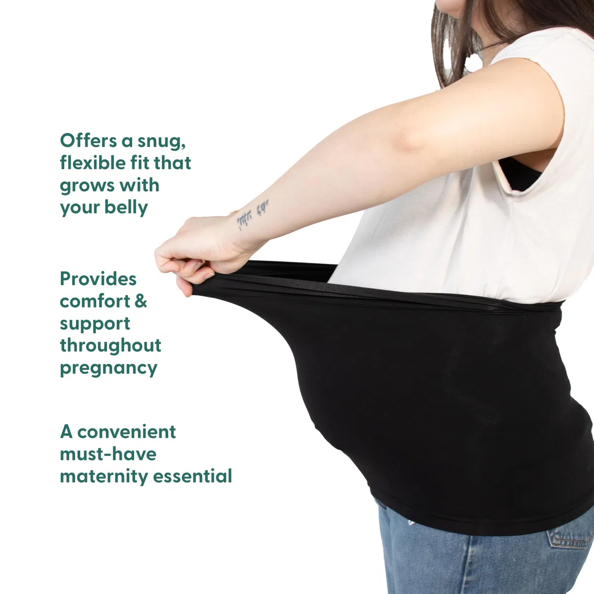 The Peanutshell Maternity Belly Band - Pregnancy Bands for Pregnant Women & Lower Back Support - Pants Extender & Belly Holder Belt for Pregnant Women - Comfortable, Adjustable Accessories (S/M)