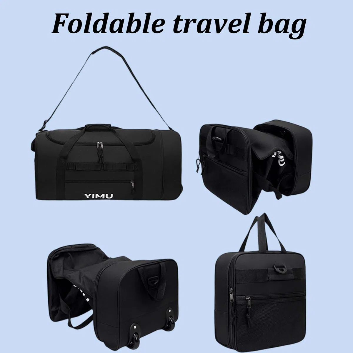 70L Bolsa De Viaje Plegable con Ruedas Bolsa de Deporte Gimnasio para Hombre Mujer Resistente Al Agua Grandes Fin de Semana Viaje Livianas Bolsos Fitness Gym Foldable Wheeled Travel Bag (Verde)