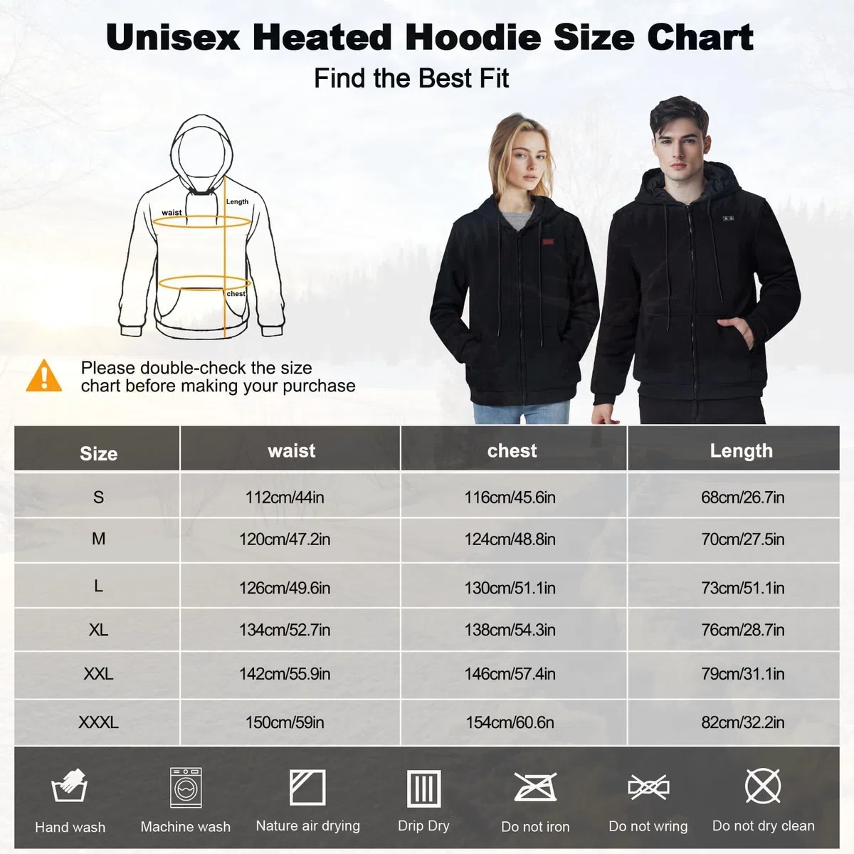 Sudadera Calefactable con Capucha para Hombre Mujer, Chaqueta Calefacción con Batería, 3 Niveles de Cálido, Calefacción con 6 Zonas, Abrigos