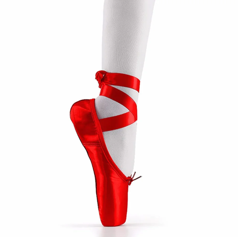 TangDao Zapatos de ballet profesionales de lona para niña, zapatos de ballet profesionales de satén rosa con cintas