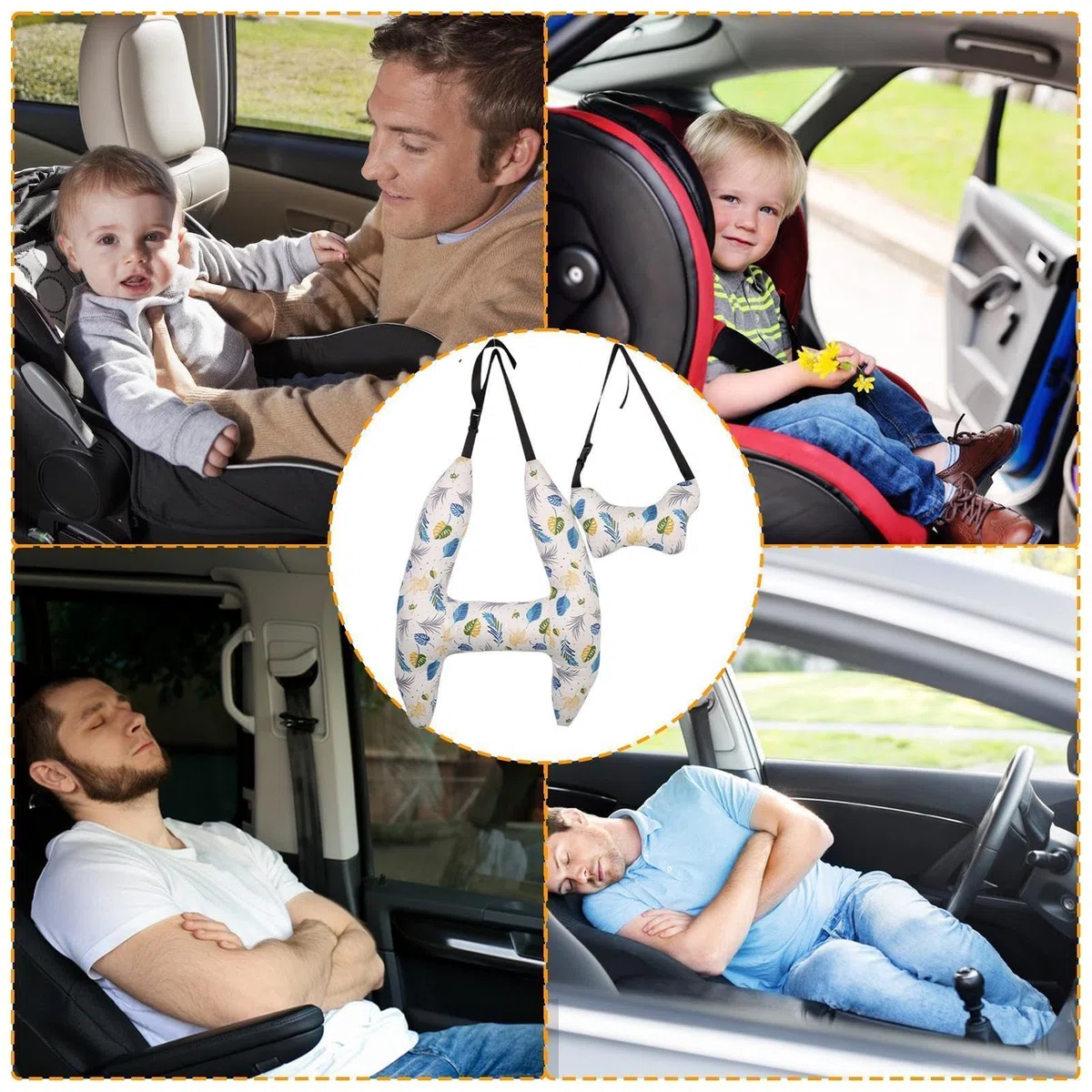 Almohada para el cuello de viaje,Almohada para reposacabezas del coche | Almohada de coche para niños Soporte Corporal N