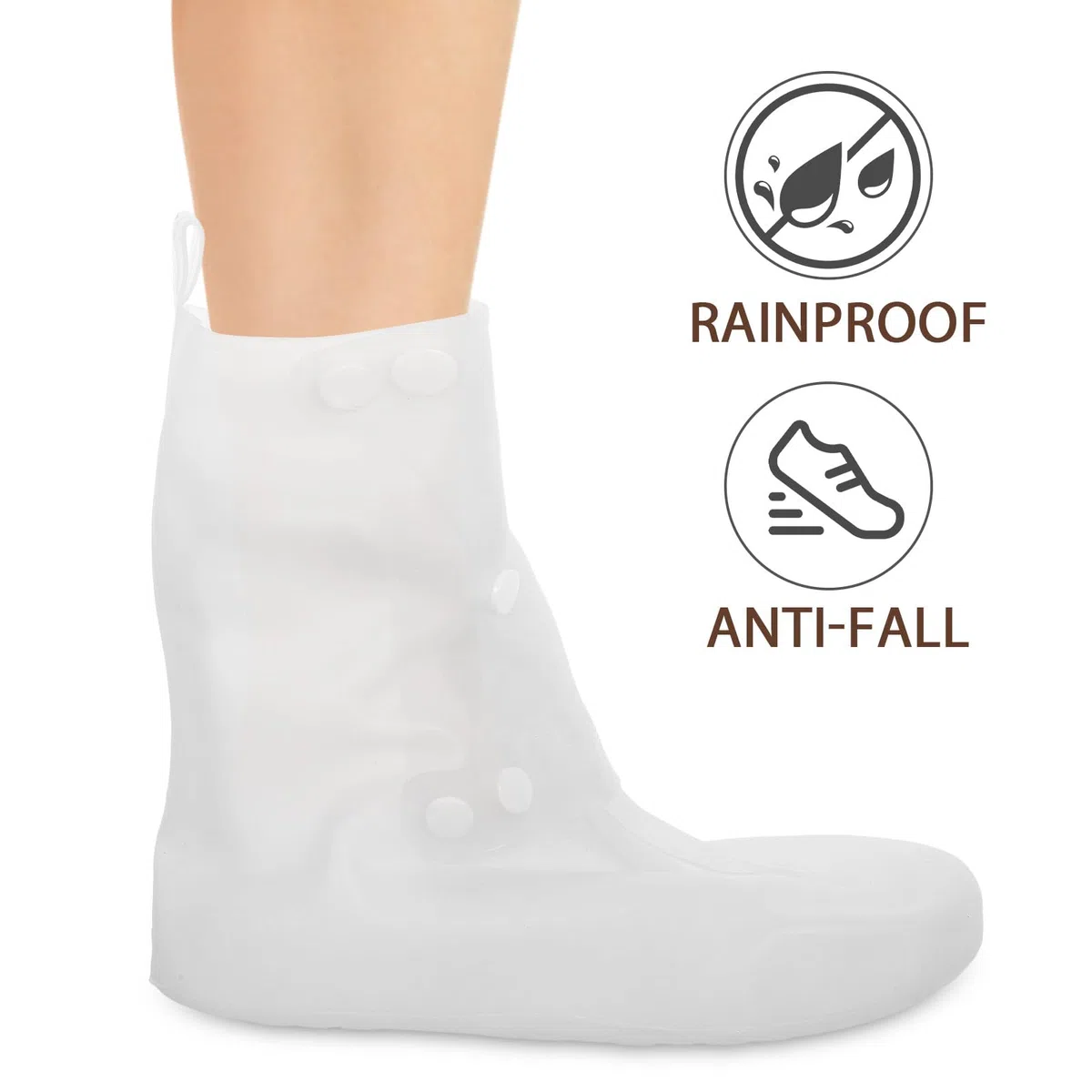 BESPORTBLE 2 pares de cubrezapatos impermeables: cubrezapatos antideslizantes para la lluvia, cubrebotas de lluvia, fundas impermeables para zapatillas, para viajes y ciclismo al aire libre, talla