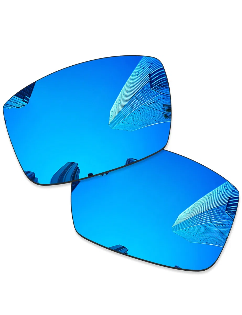 4 pares de lentes de repuesto para gafas de sol Oakley Gibston OO9449, color negro + titanio plateado + azul hielo + rojo fuego
