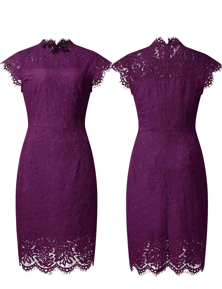 MEROKEETY Sleeveless Lace Dress Noche Mujer