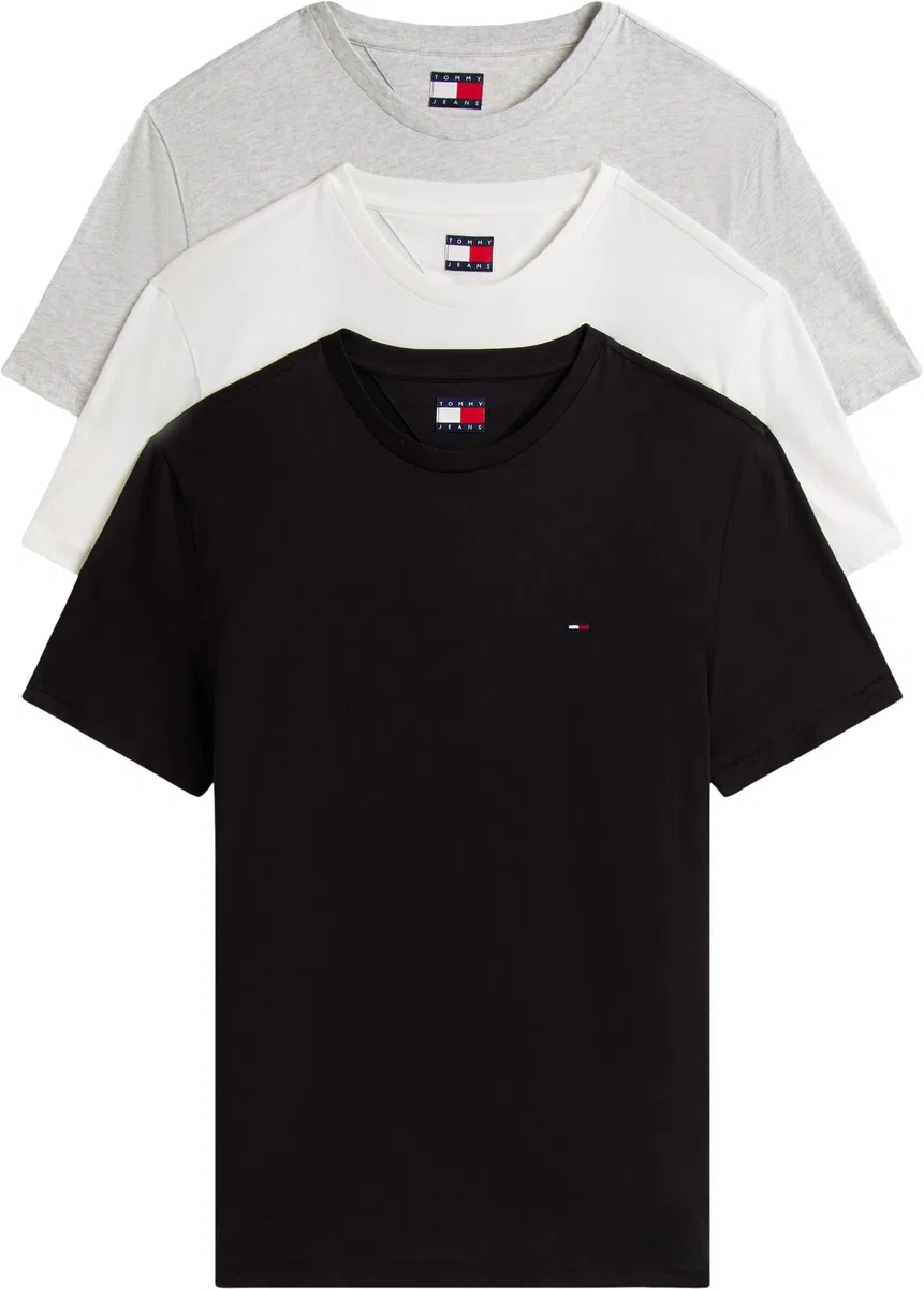 Tommy Jeans Camisetas de Manga Corta Pack de 3 Hombre de algodón