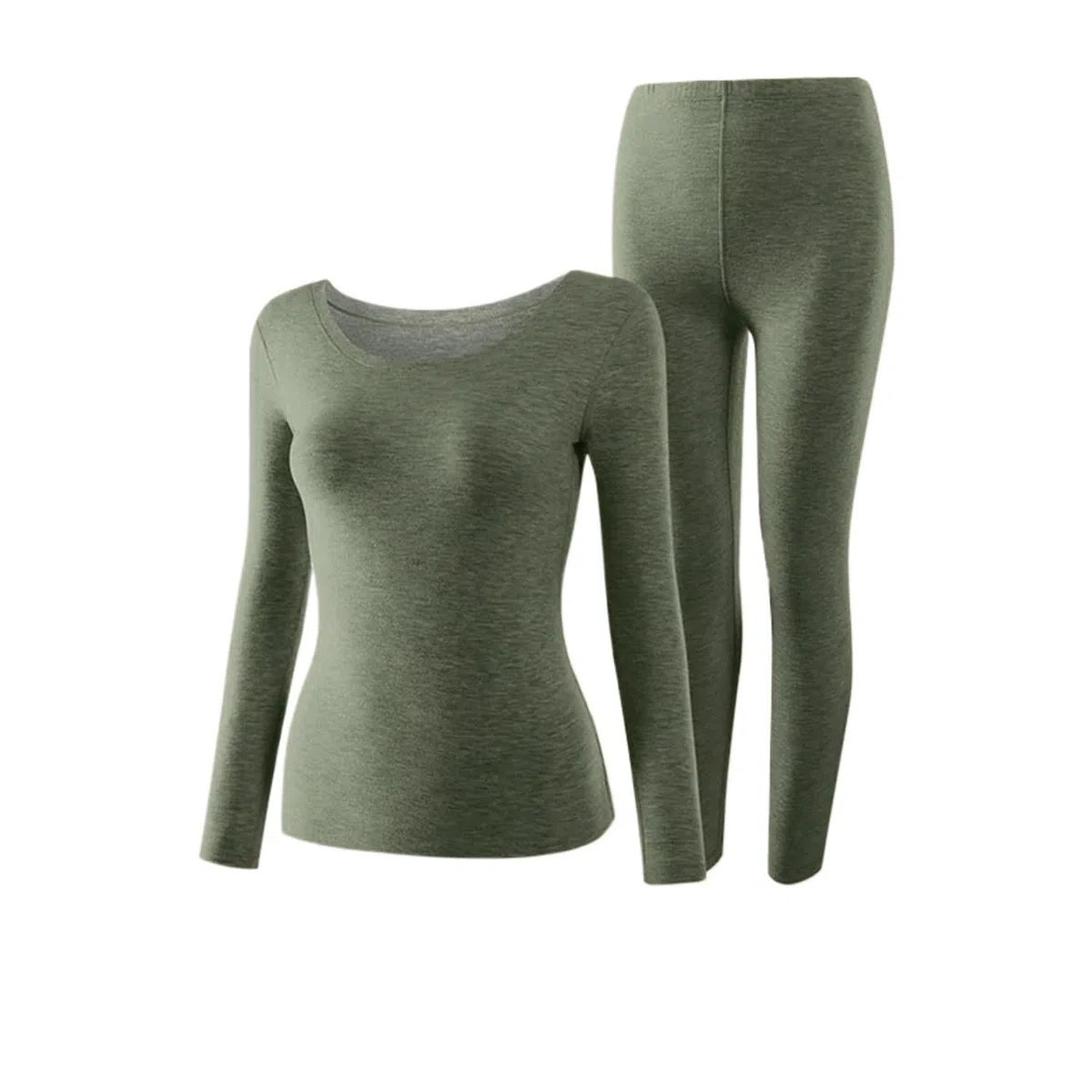 Otoño e Invierno, Ropa Interior térmica de Lana Oveja for Mujer, cálida con Cuello, sin Costuras for, Conjunto lencería para Esquí,Moto