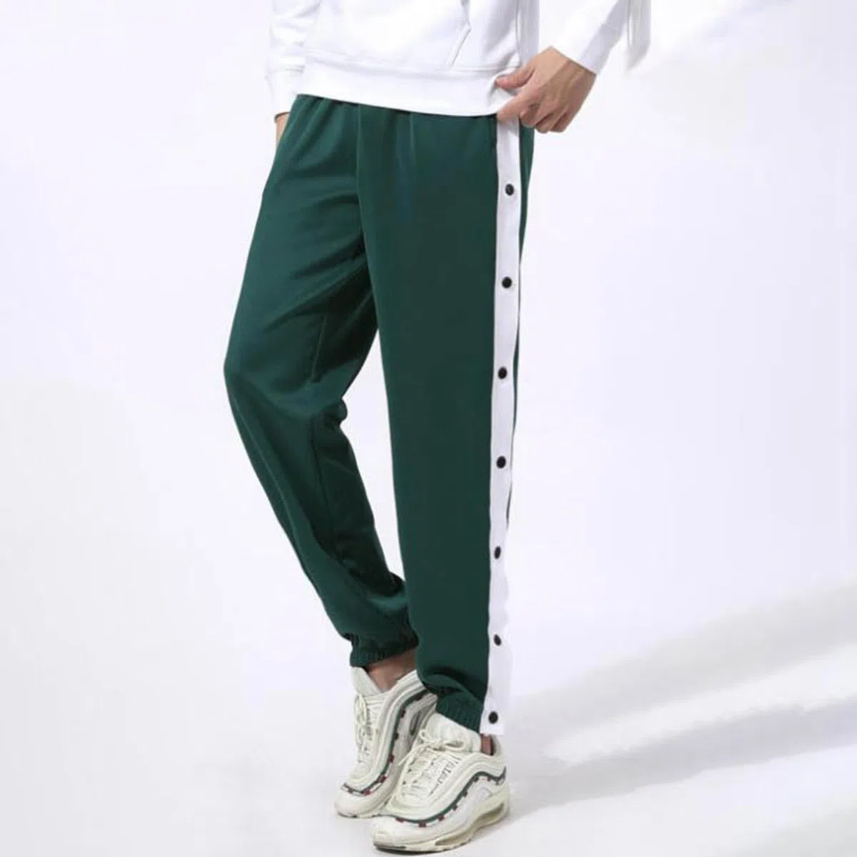 Generisch 2026 Pantalones de chándal de baloncesto con botones laterales holgados con puños elásticos