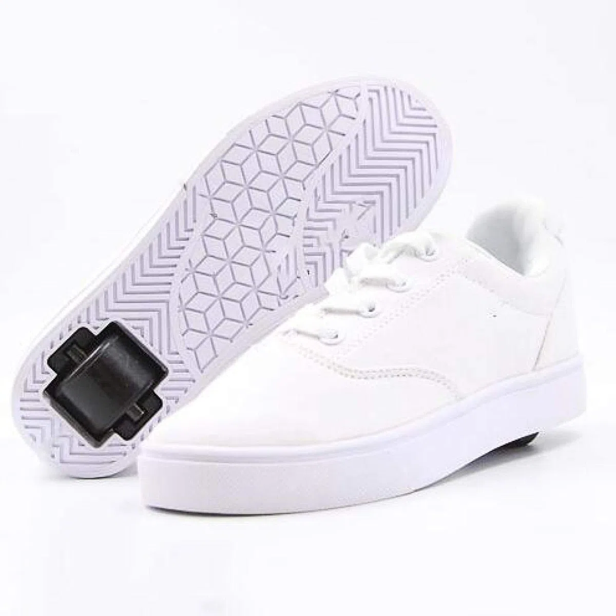 qmj Zapatillas Ruedas Zapatos De Lona con Rueda Zapatillas para Skateboard Calzado Deportivo Al Aire Libre,White-EU43