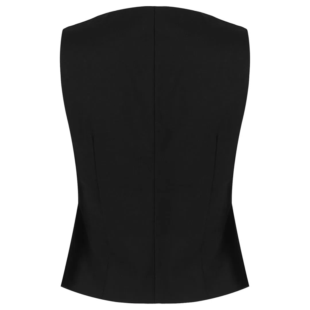 Wjnvfioo Chalecos formales para mujer, con botones, sin mangas, elegante, para oficina, trajes clásicos, chaleco, ropa de trabajo