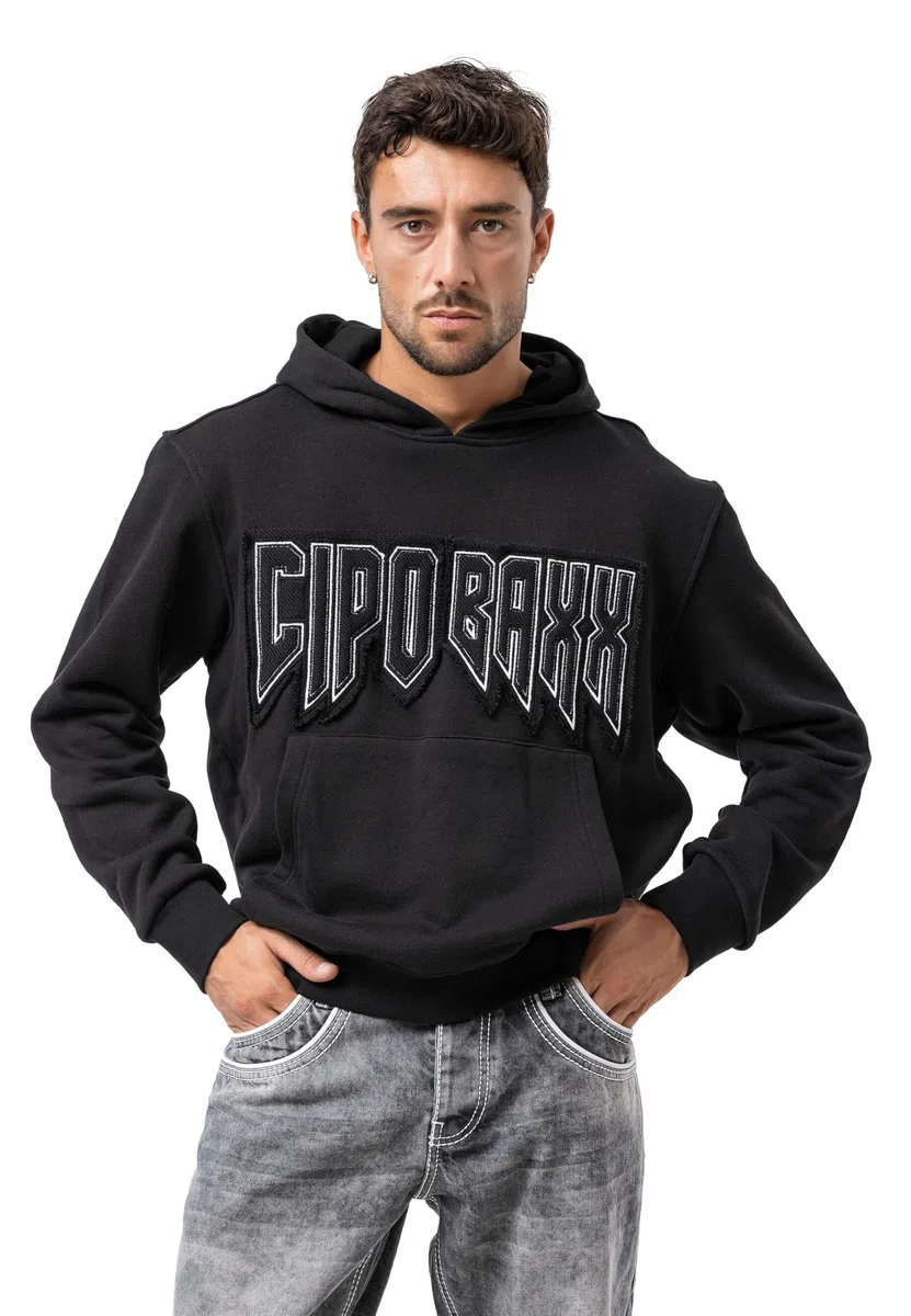 Cipo & Baxx Sudadera con capucha para hombre Series – Elegante jersey de estilo casual con capucha y bolsillo canguro – Parte superior cómoda para el día a día y el tiempo libre