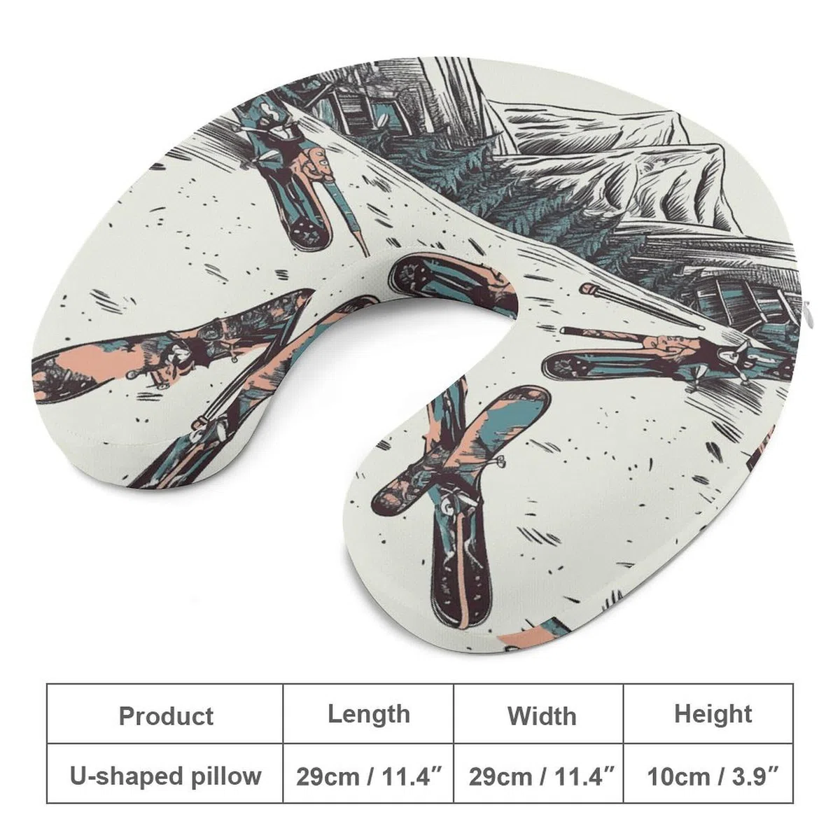 Juego de almohada en forma de U, núcleo de almohada de espuma viscoelástica, cojín, proporciona apoyo para el cuello, almohada de viaje, adecuada para aviones, coches, hogares y oficinas.
