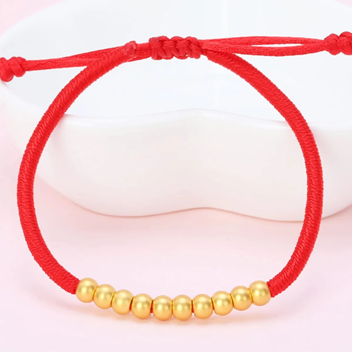 Pulsera Feng Shui Pulsera de cuentas de oro Pulsera de riqueza Pulsera de hilo rojo Amuleto for protección Amuletos de la suerte for mujeres Hombres Niños Joyas Regalos Atraer prosperidad Buena fortun