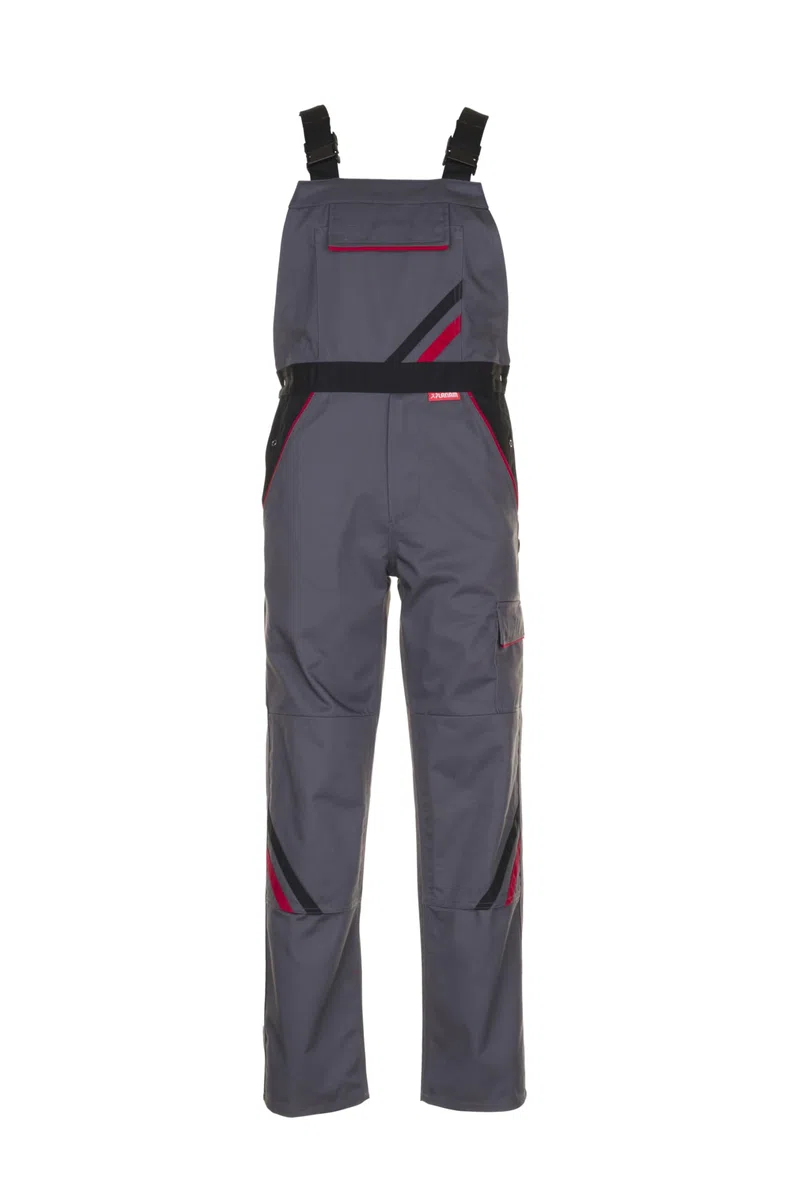 Planam Latzhose Highline Mg Peto «Highline», talla 56 en pizarra/negro/rojo Unisex adulto