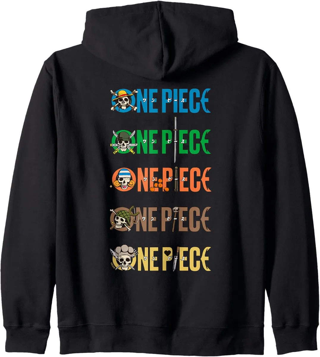 One Piece Stacked Logos Front Back Sudadera con Capucha
