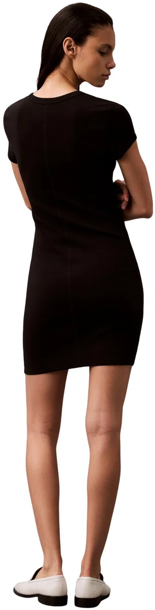 Calvin Klein Vestido Camisero Corta Mujer Mini con Cuello Redondo