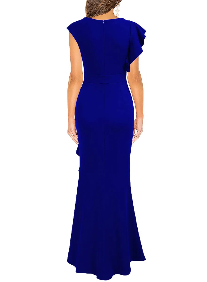 Elegante vestido largo ajustado de sirena para mujer, diseño elegante con abertura, ideal para bodas, banquetes, fiestas, citas