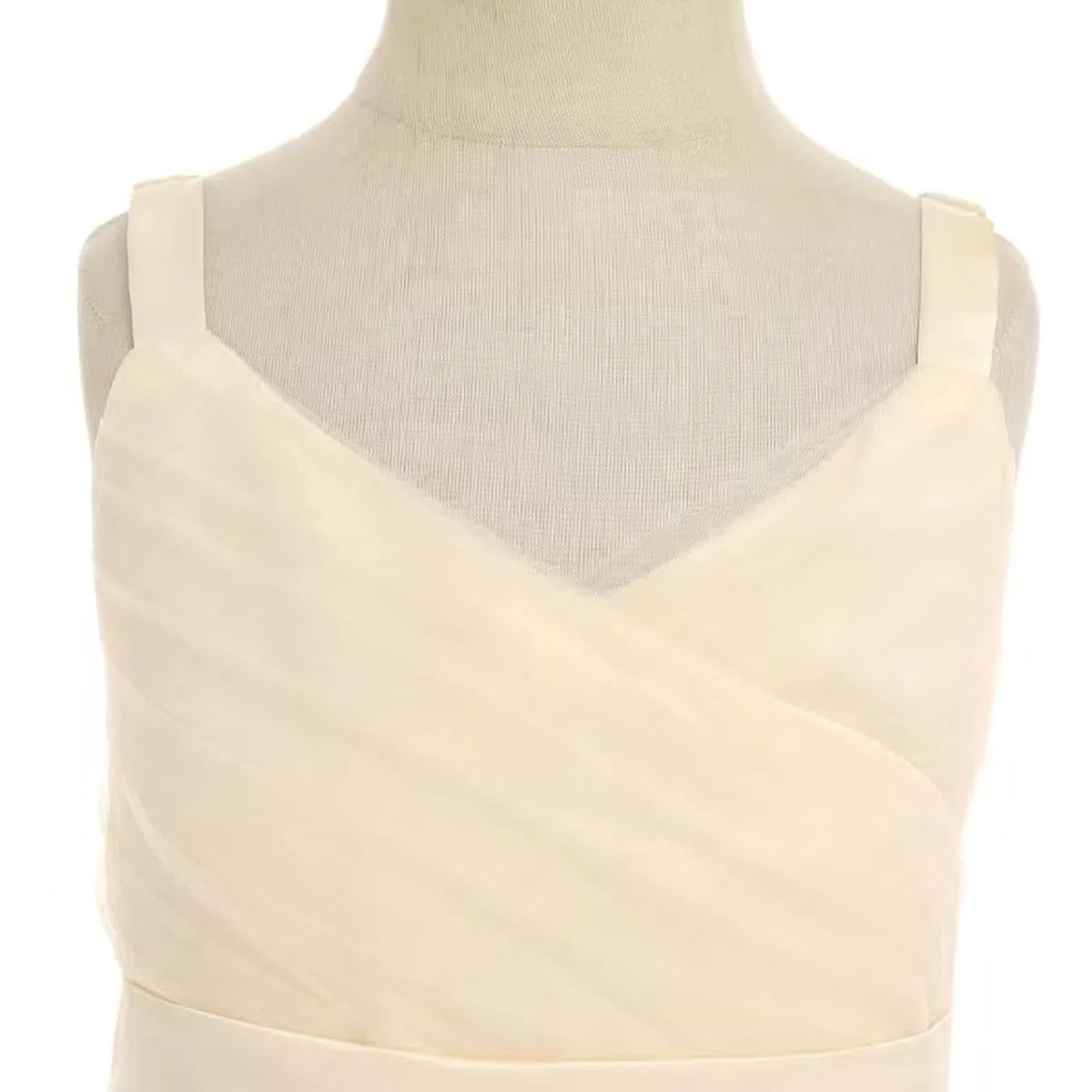 Genérico Vestido de cumpleaños Infantil con Tirantes de Encaje Bordado (3 a 14 años) (Beige, 12-14 Years)