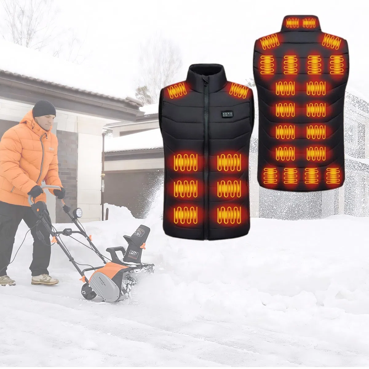 Chaleco Calentado Con Alimentación USB Con 4 Zonas De Control 28 Áreas Calor Poliéster Abrigo Invierno Para Actividades Aire Libre Calefactor Transpirable
