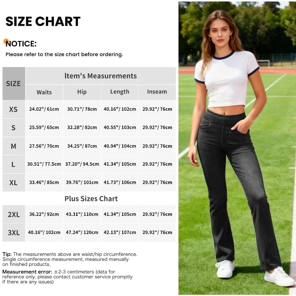 Jeans Mujer Stretch de Tiro Alto Corte Bootcut Lavado Denim Pantalones Casual Efecto Moldeador con Bolsillos Ajuste Recto y Cómodo slim/B/M
