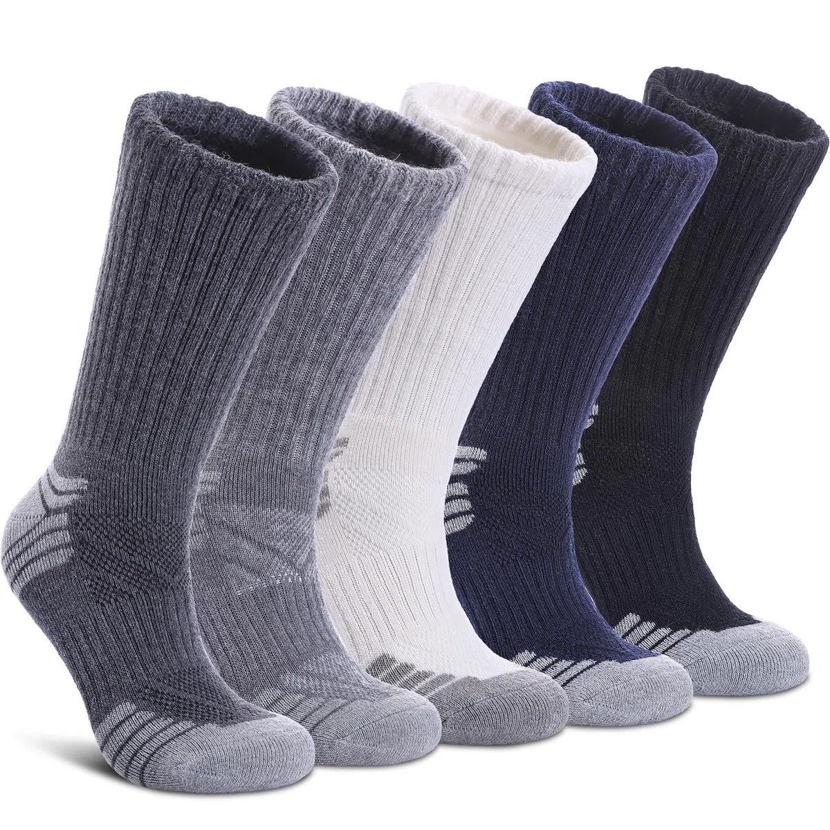 Calcetines térmicos de lana merino para mujer, calcetines cálidos para botas de invierno, calcetines atléticos, para trabajo, acogedores, 5 pares