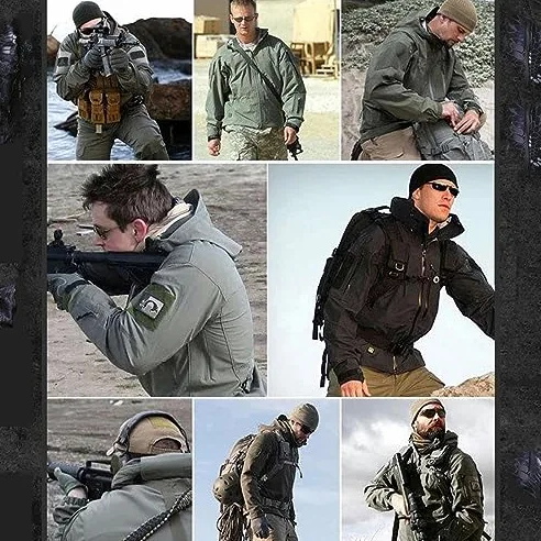 Conjunto de pantalones tácticos de concha suave, uniforme de camuflaje impermeable con capucha, ropa ligera para exteriores para hombre