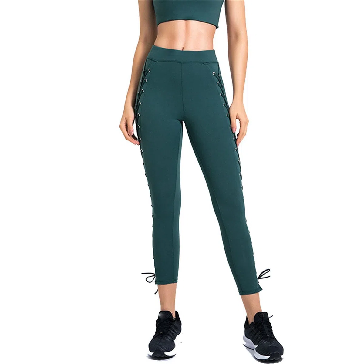 Leggins Mujer Fitness Mallas Deportivo Pilates, Leggings transpirables de hueco sexy de las mujeres Pantalones de yoga delgado flexible delgado Pantalones de entrenamiento de control de la cordillera