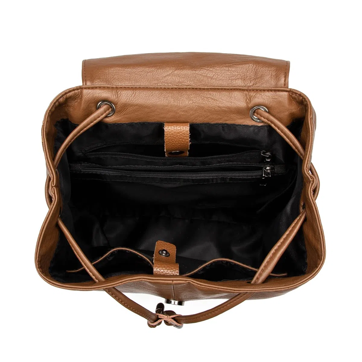 Mochila Casual para Mujer de PU Cuero Suave, Bolsa con Cierre de Cordón Antirrobo Escolar, Mochila Clásica Elegante Ligero Impermeable Multibolsillos Ideal para Trabajo, Escuela y Viaje