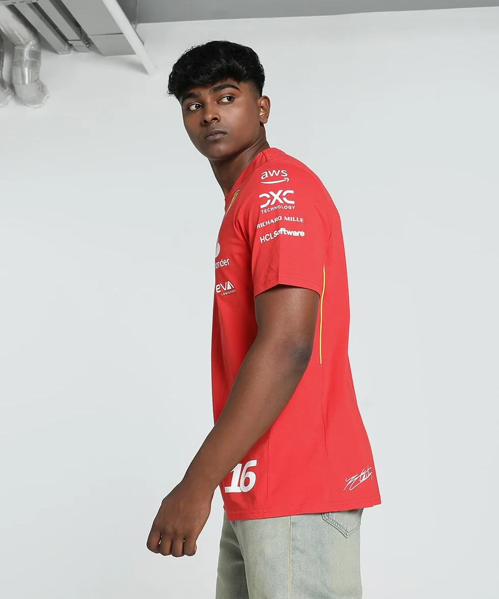 PUMA Camiseta Charles Leclerc Scuderia Ferrari 2024 para Hombre - Rojo Quemado