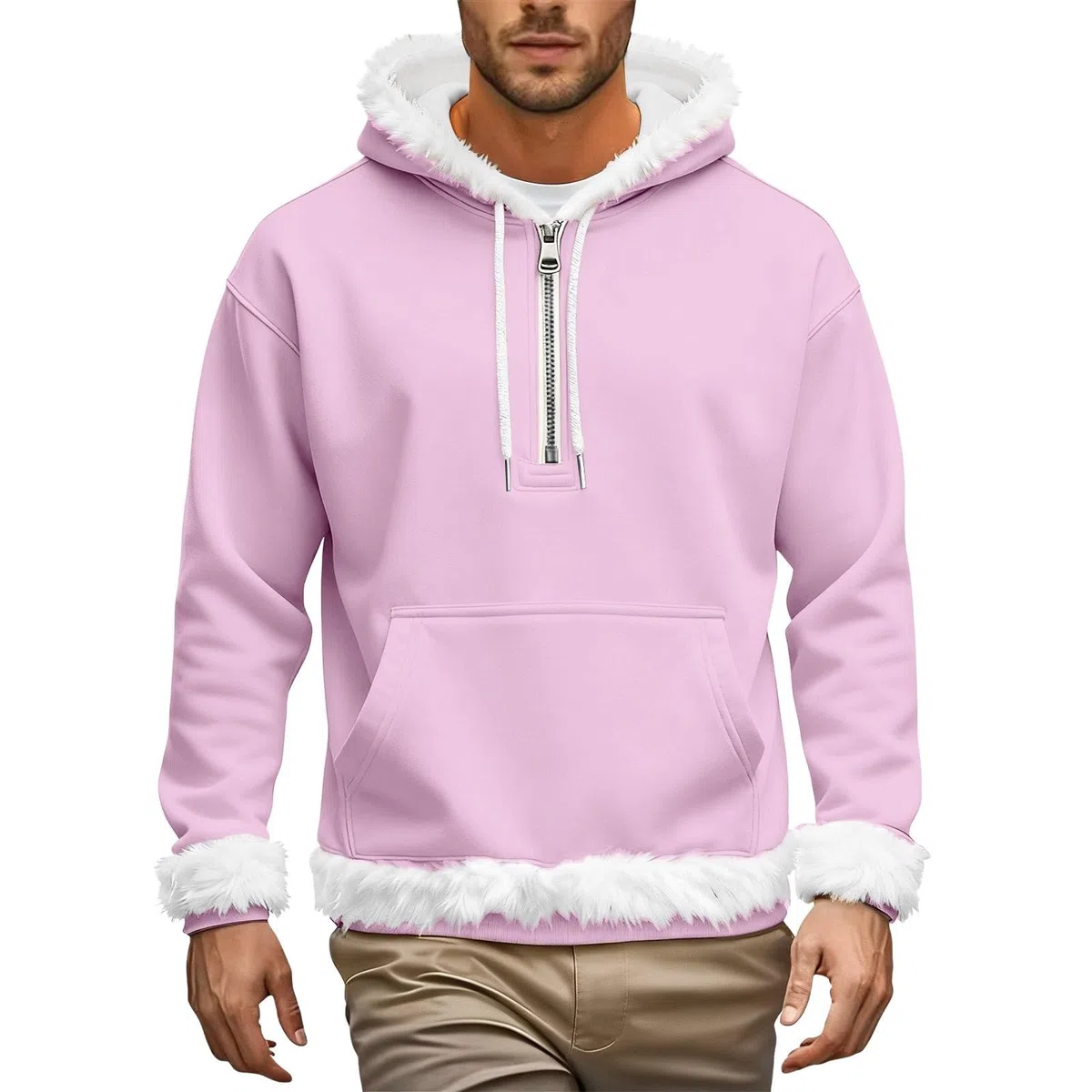 Ropa De Verano Hombre Sudadera con Capucha Y Media Cremallera Color Liso para Otoño E Invierno. Chaqueta Informal Bolsillos. Camisa Roja (Purple, XXL) Camisetas Sin Manga Camiseta