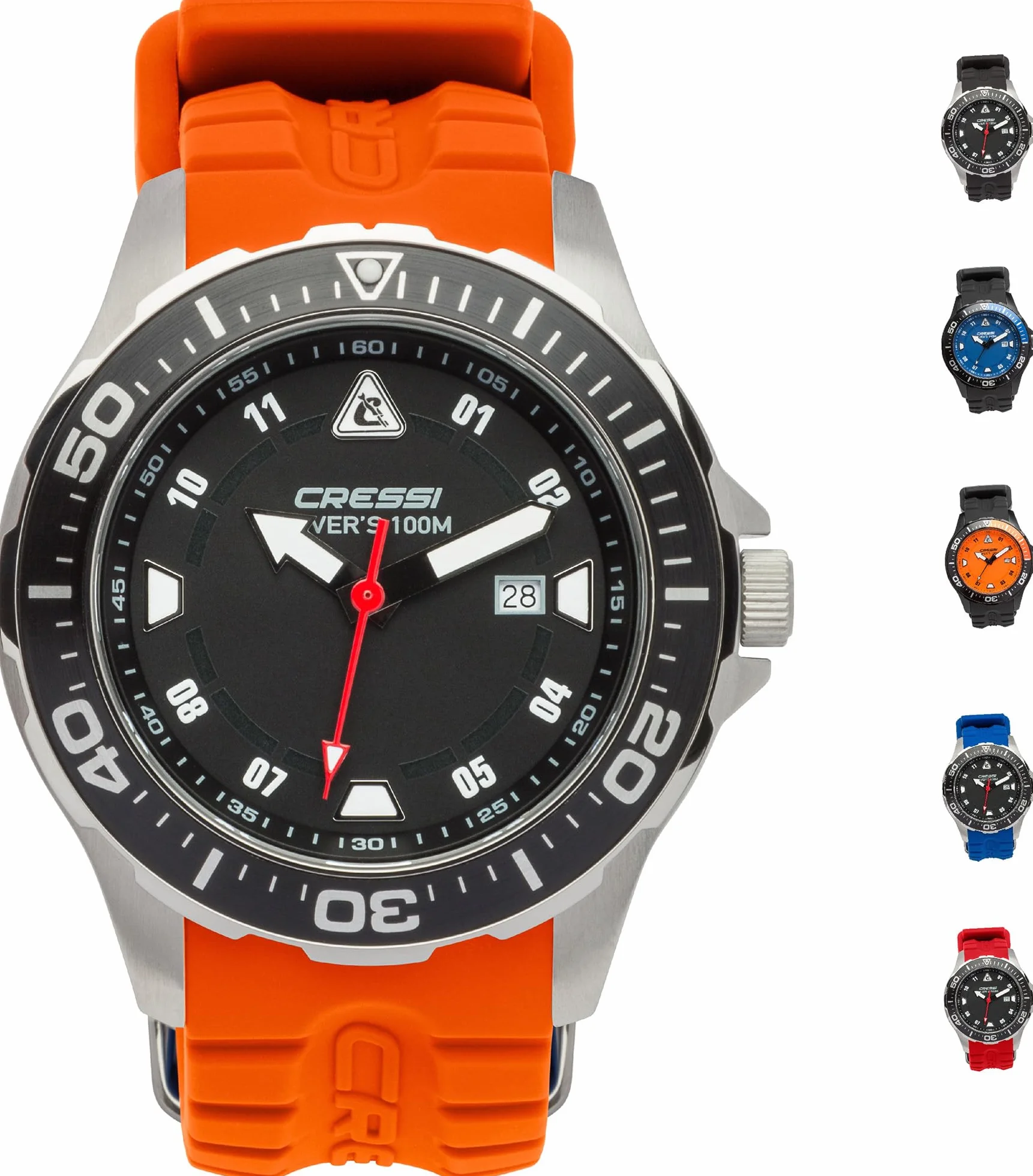 Cressi Manta - Reloj Submarino Profesional 10 ATM con Mecanismo de Cuarzo
