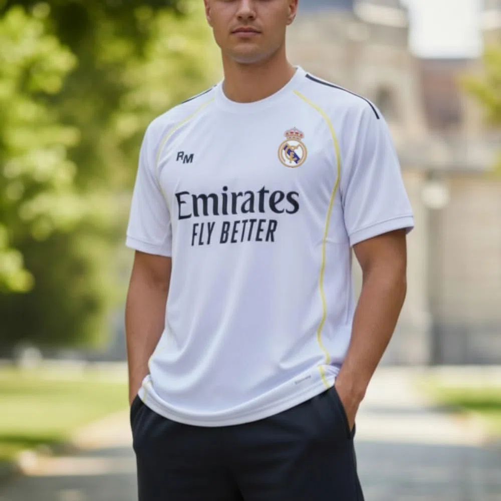 Real Madrid Camiseta 25/26 Personalizada con tu Nombre y número | equipación de fútbol Blanca Camiseta Deportiva Hombre