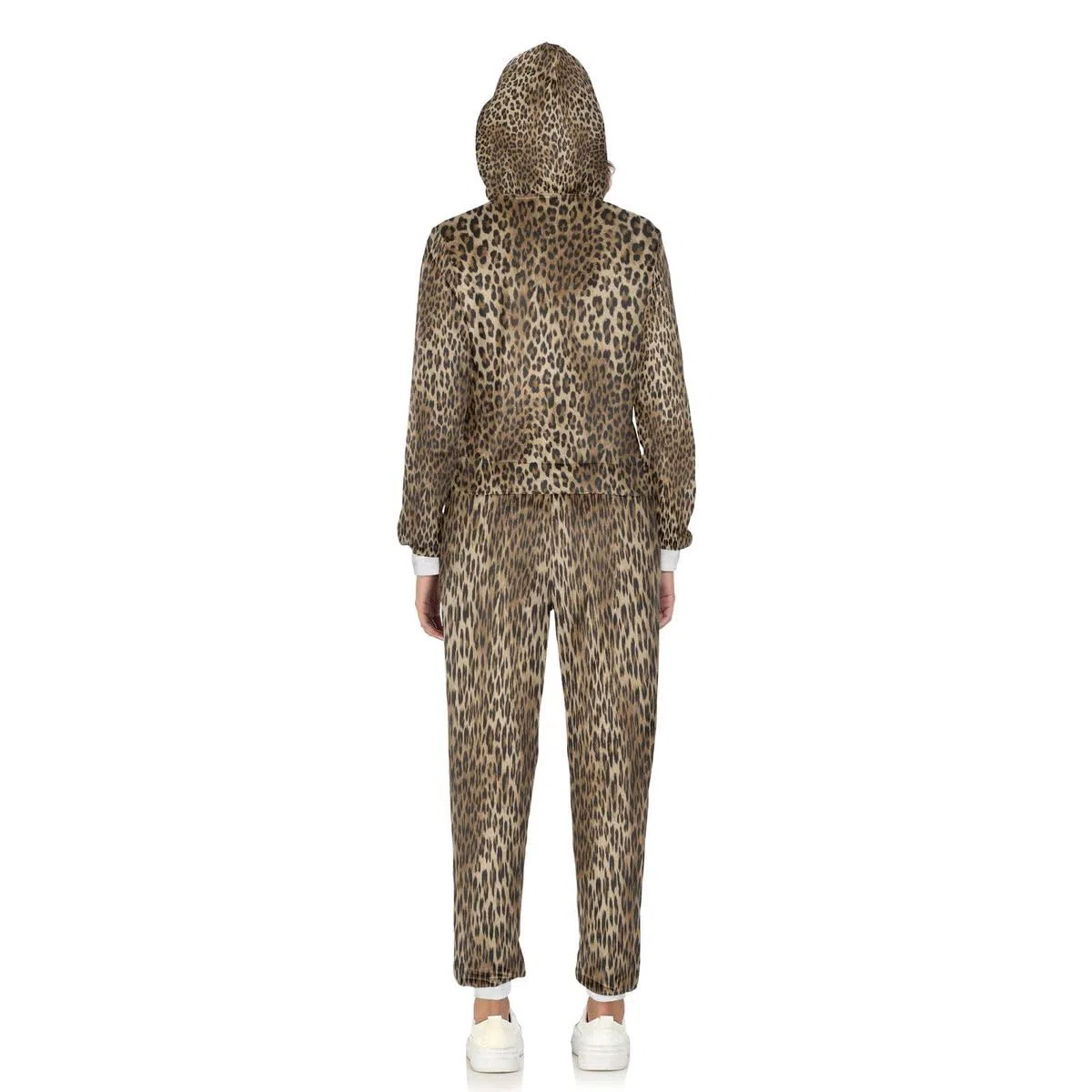Conjunto deportivo de 2 piezas para mujer, diseño de piel de leopardo, manga larga, conjunto deportivo de piel de animal