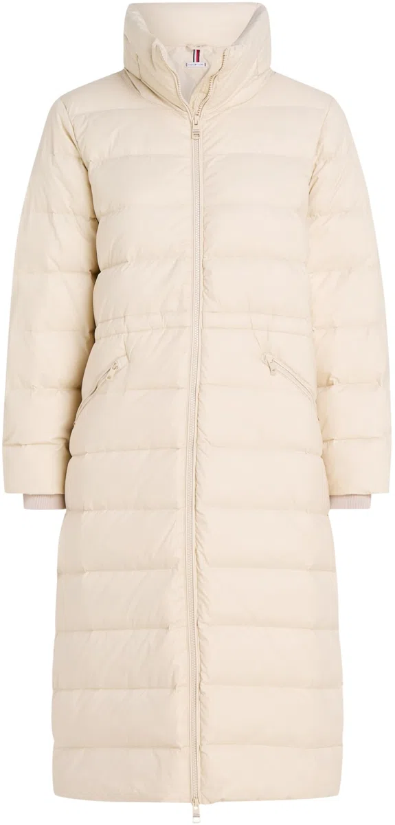 Tommy Hilfiger Abrigo de Plumas Mujer Funnel Maxi Coat Hasta Las Rodillas