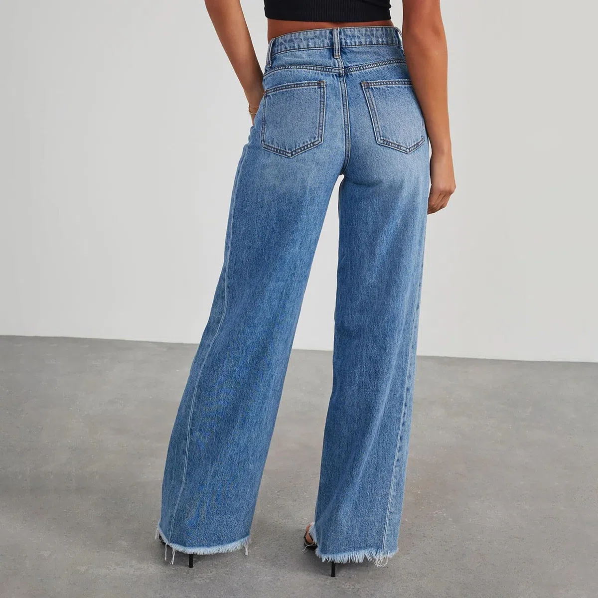 Vaqueros Anchos Mujer Pantalon Vaquero Pantalón Ligero Tejanos Primavera Invierno Pantalones Baggy Ropa Rectos Casual Elasticos Tallas Grandes Jeans