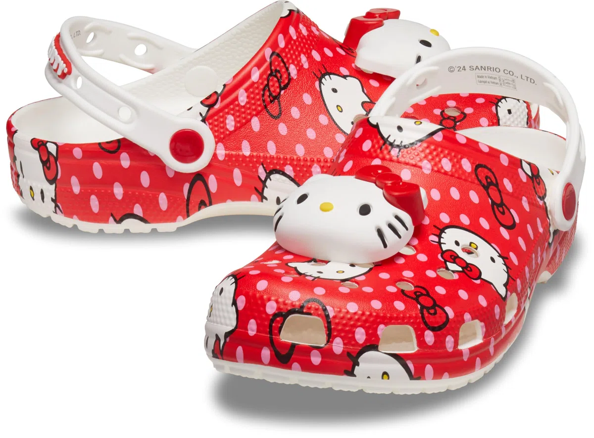Crocs Hello Kitty Red Classic Clog K, Zuecos Unisex niños