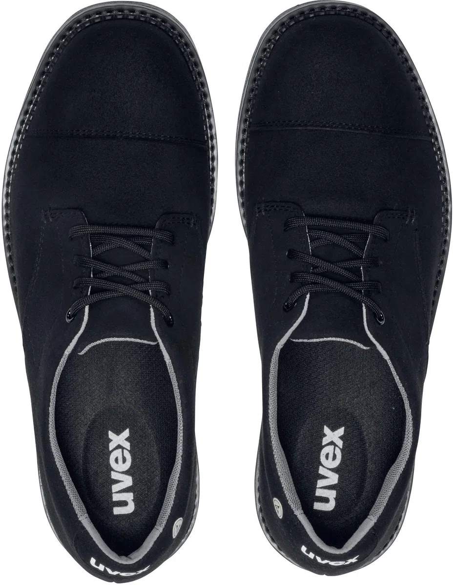 Uvex 1 Zapatos de seguridad con puntera de acero, zapatos de trabajo resistentes y transpirables S3 SRC, unisex, color negro, talla 51