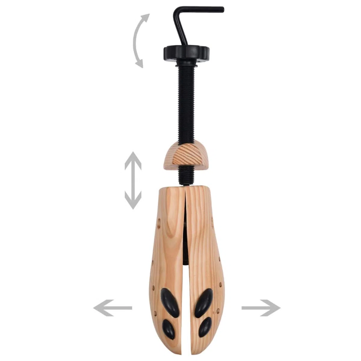 Hormas de Zapatos de Madera para Mantener su Calzado Perfecto - Ajustables 41-46, 12 Orificios y 8 Tapones para Aliviar Presión