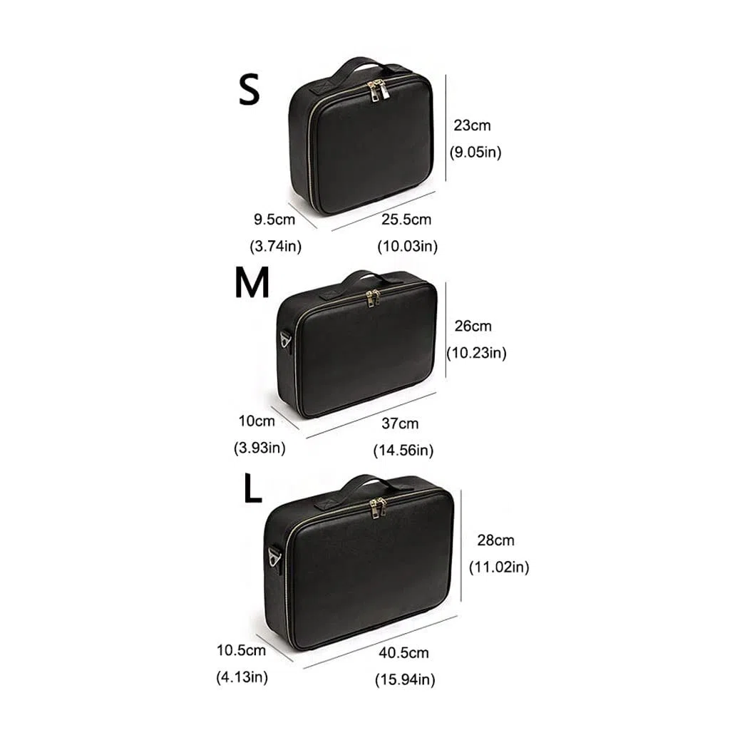 Organizador de pintalabios Organizador de cosméticos portátil, neceser de viaje con varios compartimentos de cuero for artistas de maquillaje, Kit de maquillaje profesional Organizador de maquillaje (