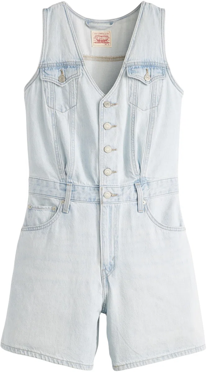 Levi's Mujer Overall Vest Romper con botones, Standard Fit
