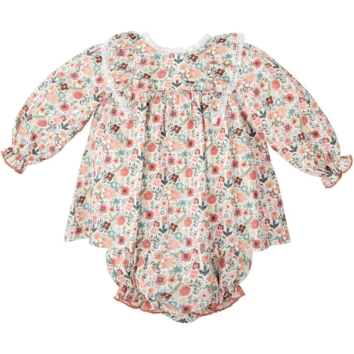 BABIDU Vestido Bebé Niña con Braguita, Algodón Suave y Ligero, Ideal para Eventos, Paseos o Regalo, Ropa Elegante para Recién Nacida