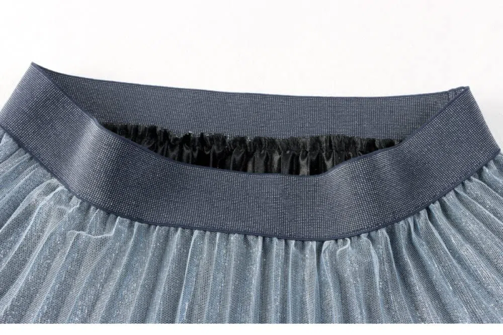 Faldas para Mujer Reino Unido,Faldas Plisadas para Mujer Cintura Elástica Longitud Midi Faldas De Invierno Negras Brillantes Falda Informal De Talle Alto De Una