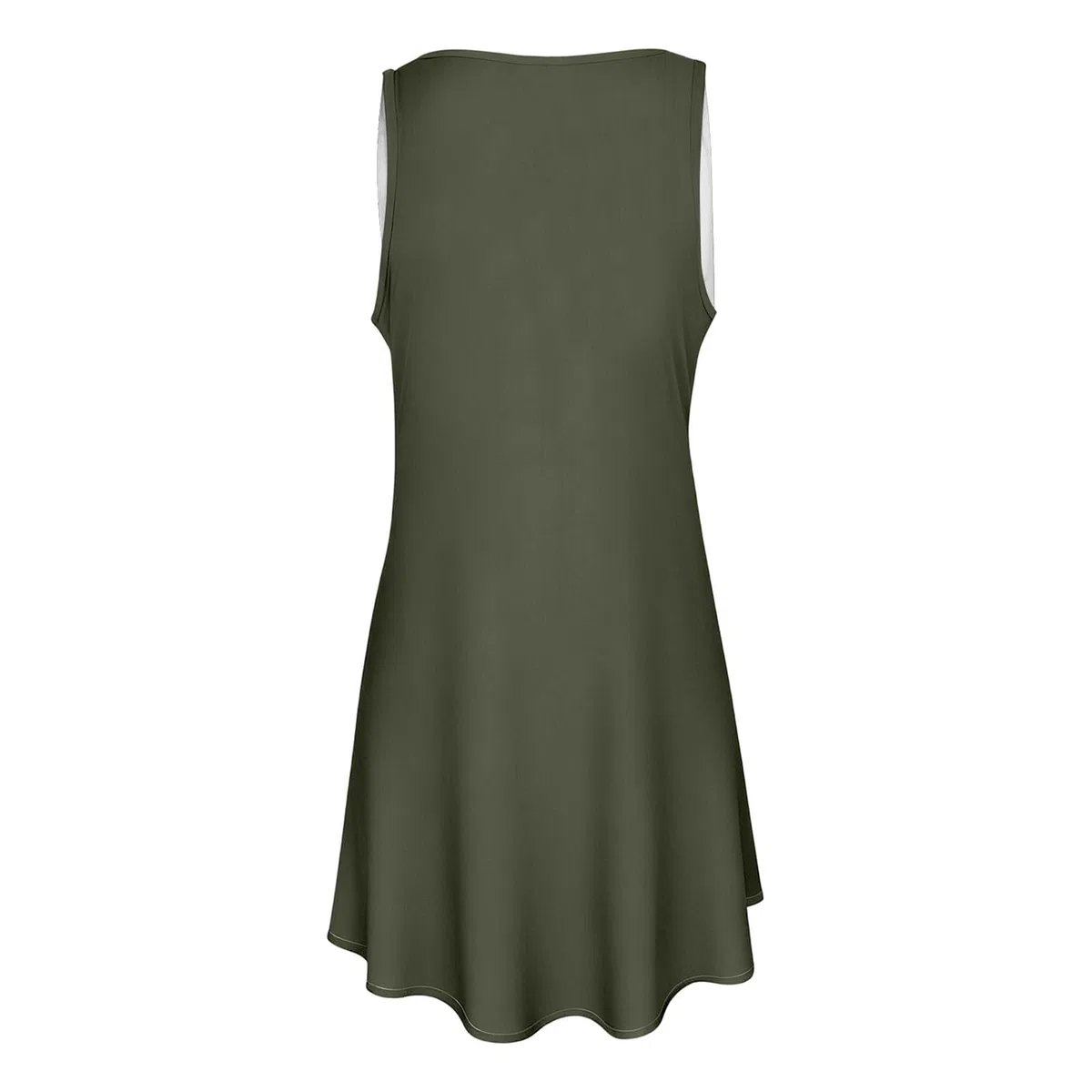 Vestido casual de verano sin mangas, floral, con botones, holgado, acampanado, ideal para la playa, color oscuro