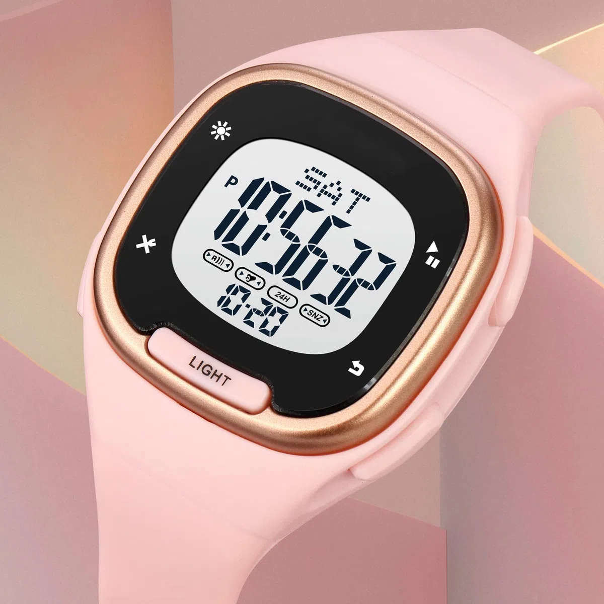 Reloj digital para mujer, reloj deportivo electrónico, 5 ATM, resistente al agua, cronómetro, cronómetro, reloj de cuarzo, para mujeres, niñas, niños, negro, dorado, Rosa., Correa