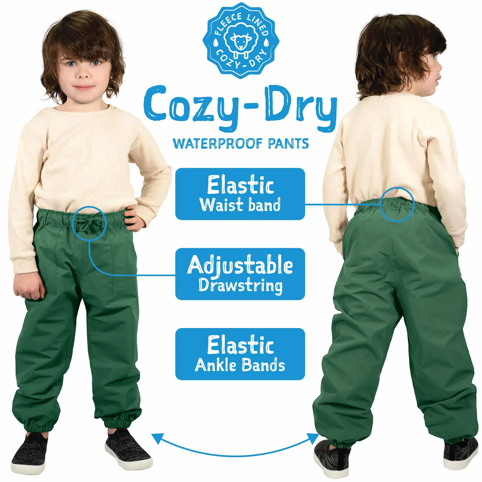 Jan & Jul Kids Water-Proof Fleece-Lined Rain Coat Jacket Hooded by