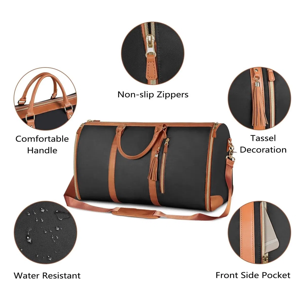 Bolsa de viaje plegable for mujer, impermeable, cómoda, for llevar en el equipaje mano, grande, piel sintética, for gimnasio