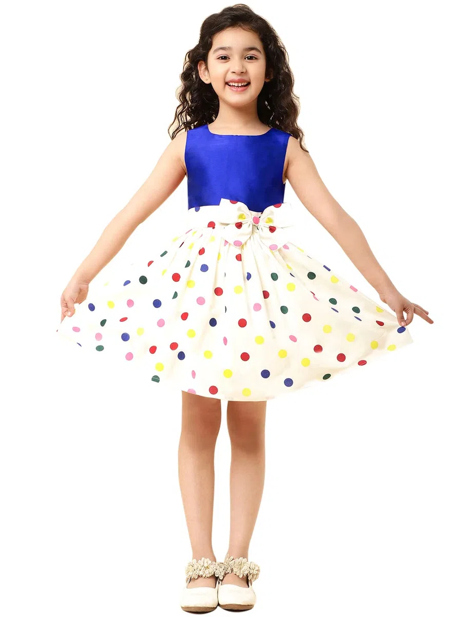 A.T.U.N. (ALL THINGS UBER NICE) Vestido skater de algodón a rayas sin mangas con doble lazo para niñas para fiestas y ocasiones especiales