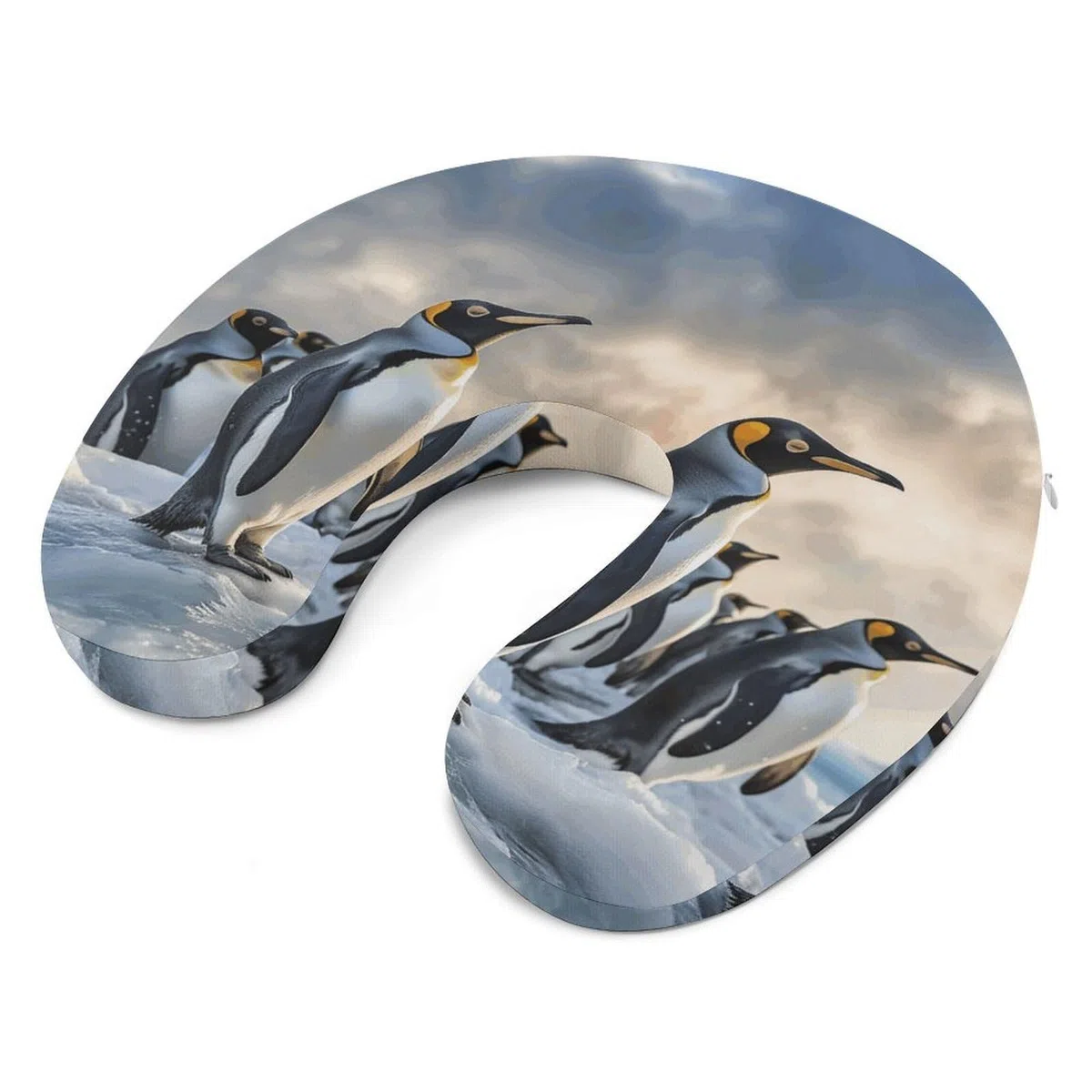 Almohada en forma de U de pingüino marino, núcleo de almohada de espuma viscoelástica, cojín, proporciona apoyo para el cuello, almohada de viaje, adecuada para aviones, coches, hogares y